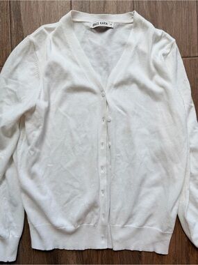Grace Karin Cream V-Neck Button Front Cardigan